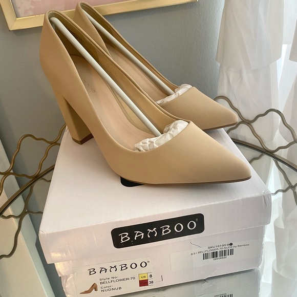 Ada Faye pointed toe block heel in nude - Picture 5 of 10